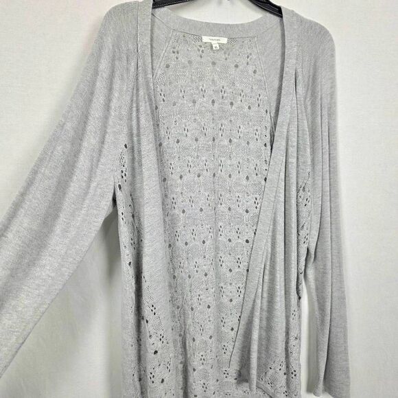Maurices Gray Open Knit Cardigan Lightweight XL - Picture 2 of 6